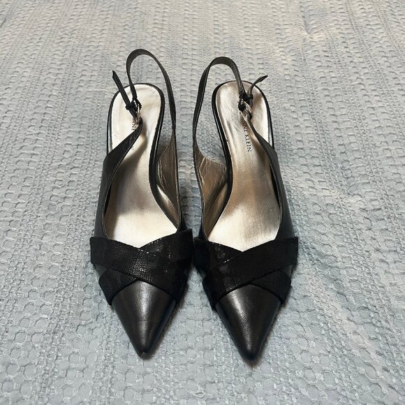 Anne Klein Shoes - Anne Klein Classic Black Slingback Pumps, Size 7 1/2 M